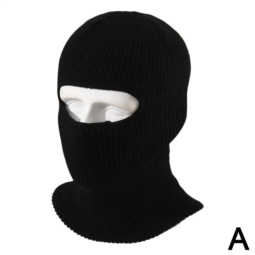 High-end ฤดูหนาว One Hole หมวกสกีกลางแจ้งหมวกกันลมหมวกขี่จักรยาน Balaclava หมวกถักถักหน้ากากสกีหมวก Face Ha P6R0