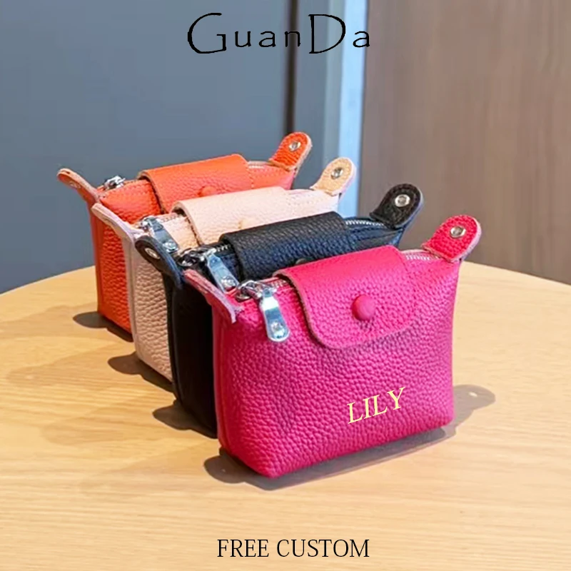 

Роскошная женская сумка через плечо с буквами на заказ, кошелек для монет из воловьей кожи, модная гравировка имени, губная помада, сумка для пельменей с шейным ремешком