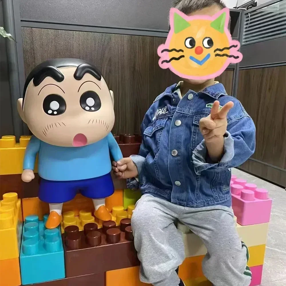 Crayon Shin-Chan Figure Anime Figures Model Personalized Creative Figures 1:1 Large Vinyl Superman Shinchan Figure Ornaments Toy