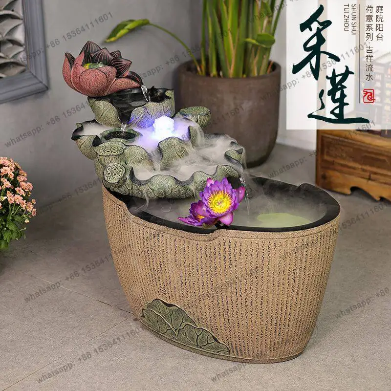 New flowing water outdoor courtyard fountain circulating water landscape fish pond garden layout landscaping decorations