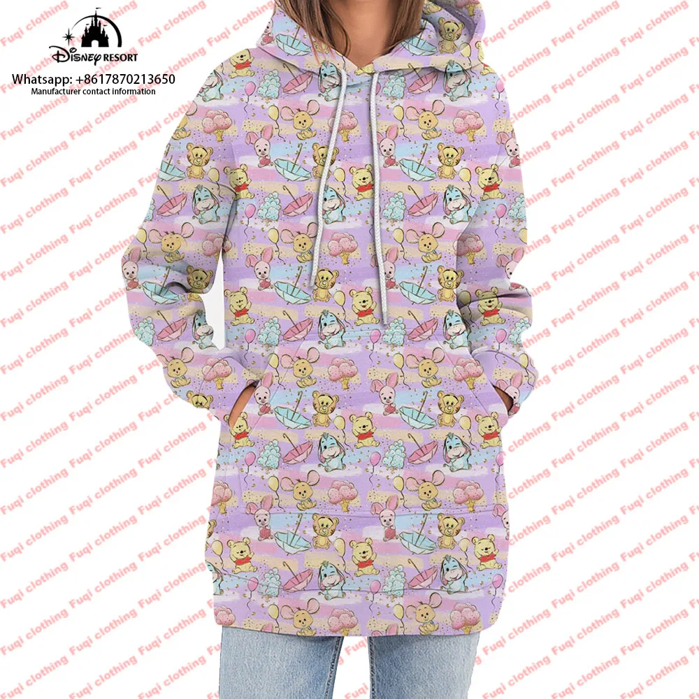 3D Cartoon Printed Christmas Mickey Minnie Fashion Women's Hooded Sweatshirt Fashionable Comfortable Casual Sweatshirt