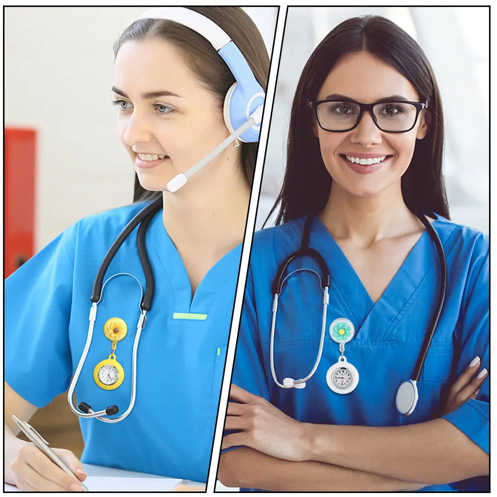 2 قطعة ساعة معلقة ممرضة كليب لطيف الساعات اكسسوارات فوب كليب على الكوارتز الممرضات