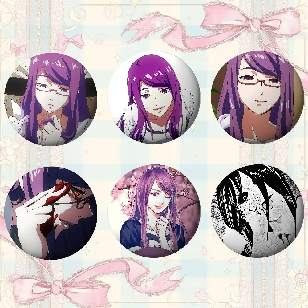 Anime R-Rize K-Kamishiros Broschen Stilvolle Ornament-Pins Exquisites rundes Abzeichen Taschenzubehör Schmuck Geschenke