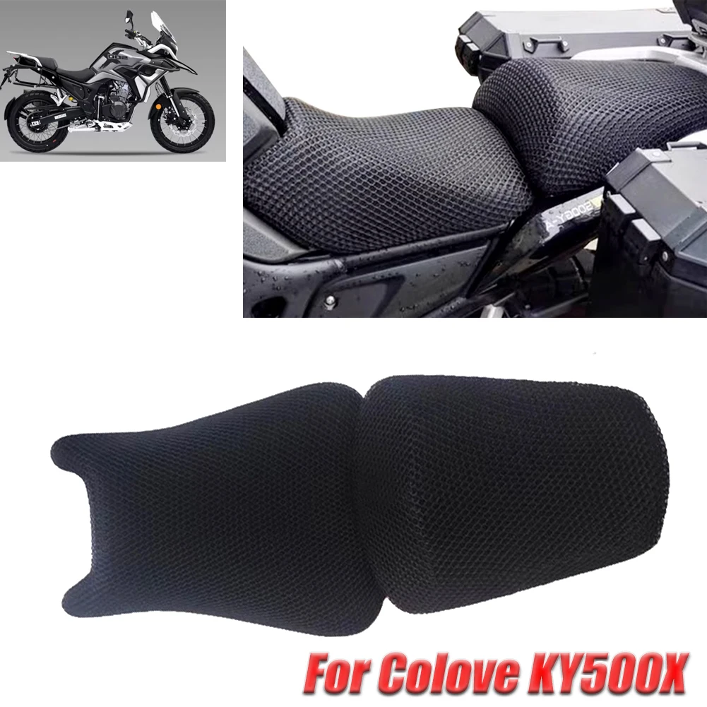 

For Colove KY500X / Excelle 500X Motorcycle Breathable Seat Cushion Cover Protector Guard 3D Sunscreen Mesh Pad Protection