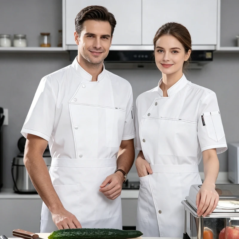 Stand Up Chef Workwear, Star Rated Hotel Catering, Kitchen and Other Multi Scene Universal Workwear, Unisex Chef's Uniform