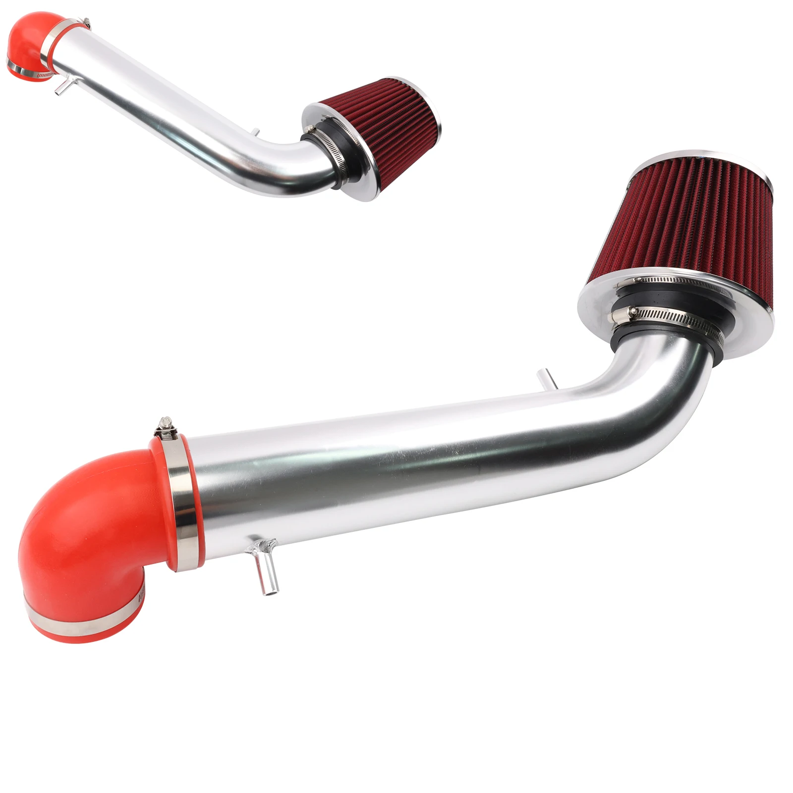 สั้น Ram Air Intake ชุดท่อ + ตัวกรองสีแดงสําหรับ 1991-1995 JEEP Wrangler 2.5L 4.0L L4 L6 Racing System
