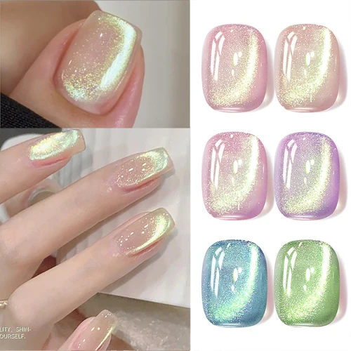 Imagen 2 del producto BORN PRETTY-esmalte de Gel magnético con purpurina dorada, 10ml, rosa brillante, desnudo, verde, barniz LED UV para manicura, arte de uñas