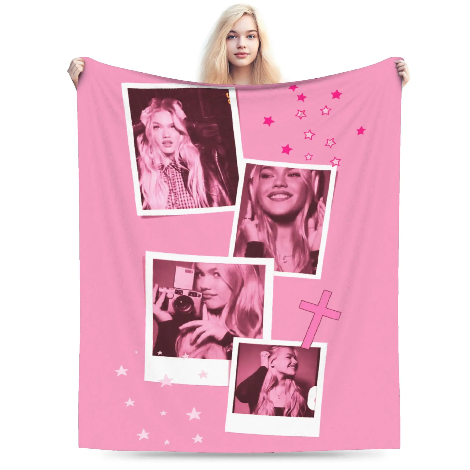 F-Freya Skye Singer Blanket Flannel Spring/Autumn   Multi-function Lightweight Throw Blankets for Bed Bedroom Bedspread
