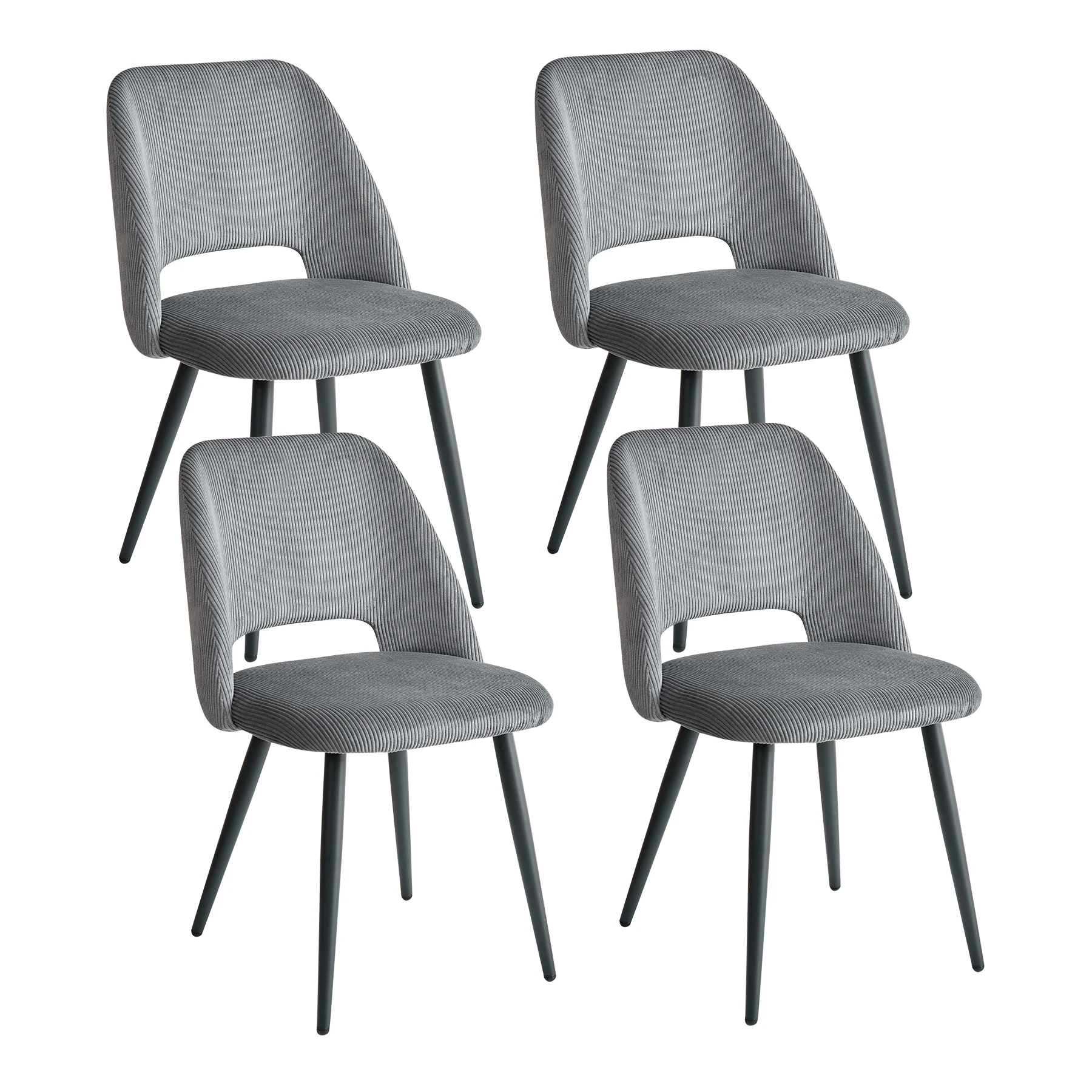 2 Stück/4 Stück/6 Stück moderne, minimalistische, mit Cord gepolsterte Esszimmerstühle – langlebig, leicht zu reinigen, für Küche, Esszimmer