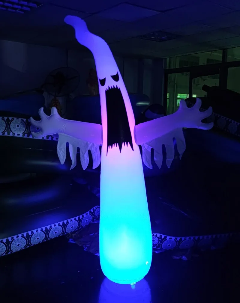 Inflatable Halloween Ghost Glowing Remote Control Flashing Ghost Horror Outdoor Courtyard Party Props Halloween Decoration