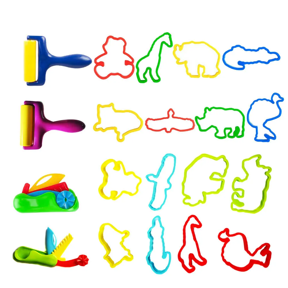 مجموعة قوالب البلاستيسين مكونة من 42 قطعة بأشكال مختلفة وخفيفة الوزن ومتينة وسهلة التنظيف وقابلة لإعادة الاستخدام لتعلم خيال الأطفال #4