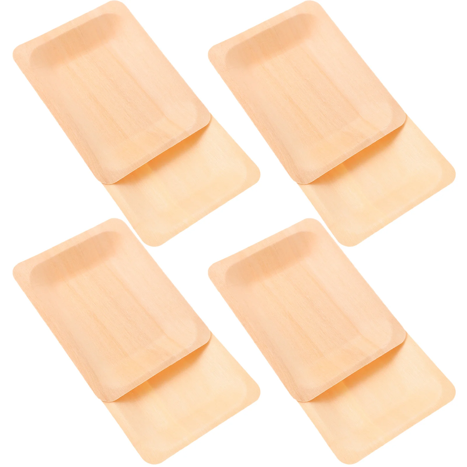 

8Pcs Wooden Rectangular Food Tray Durable Practical Serving Plate Snack Fruit Cheese Dessert Wooden Serving Dish