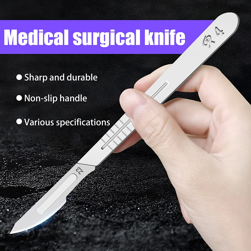 ＆1Pc Utility Surgical Knife Replacement Blade Handle With Scale DIY Cutting Hand Tools 3# 4# Stainless Steel Scalpel Handle