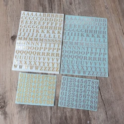 2 Sheets Glitter Alphabet Letter Stickers Glitter Self Adhesive Digital Metal Stickers for Grad Cap and Arts Craft DropShip