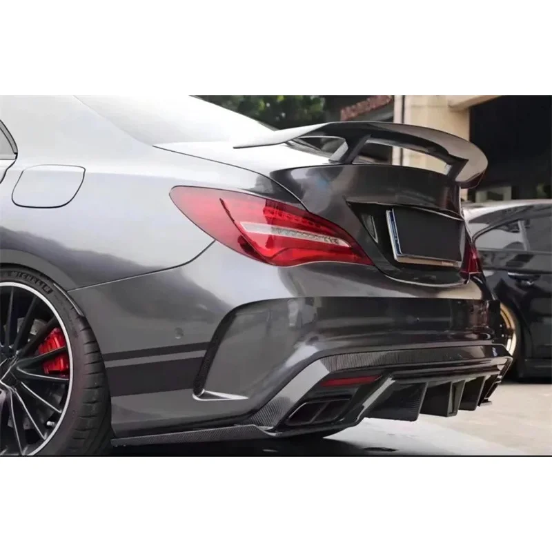 Real Carbon Fiber Rear Bumper Lip Diffuser Spoiler Body Kit Fit CLA45 W117 2013-2020 Car Exterior Modification Accessories