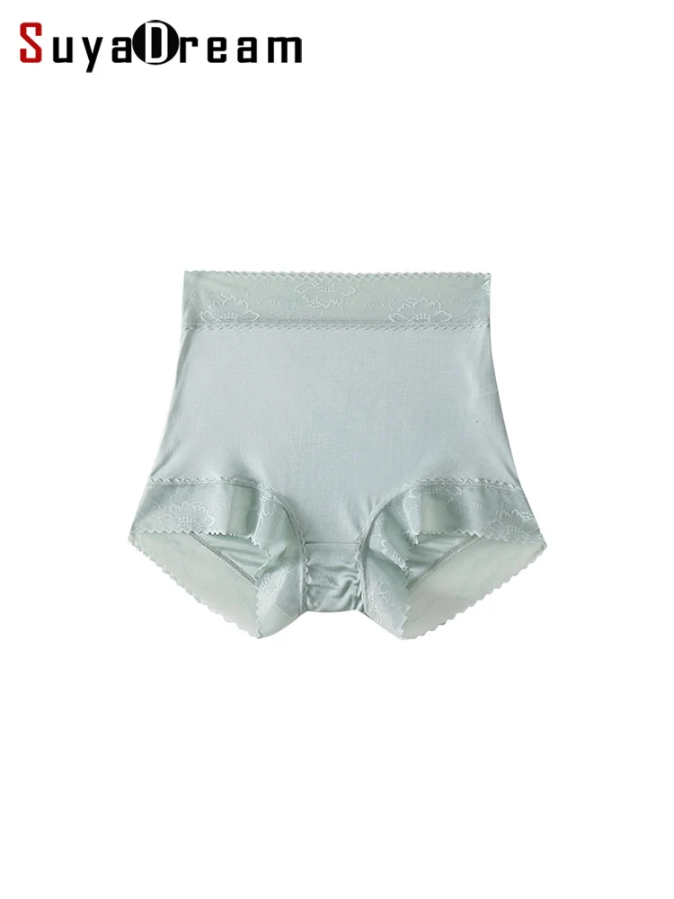 SuyaDream, 2pc/lot, Women High Rise Panties , 100%Real Silk , Comfortable Lace Bodyshort, Cozy Everyday wear, 2025