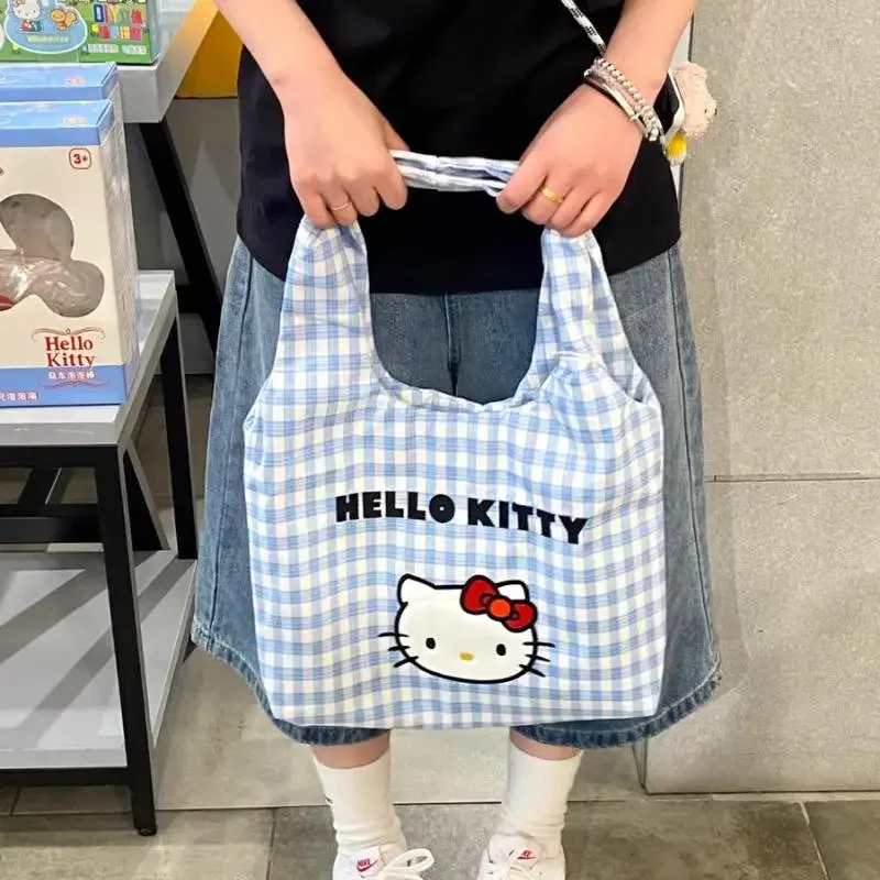 Borsa tote oversize Hello Kitty Borsa a tracolla Kawaii Borsa moda donna Borsa shopping da viaggio leggera impermeabile 2025 Vendita calda