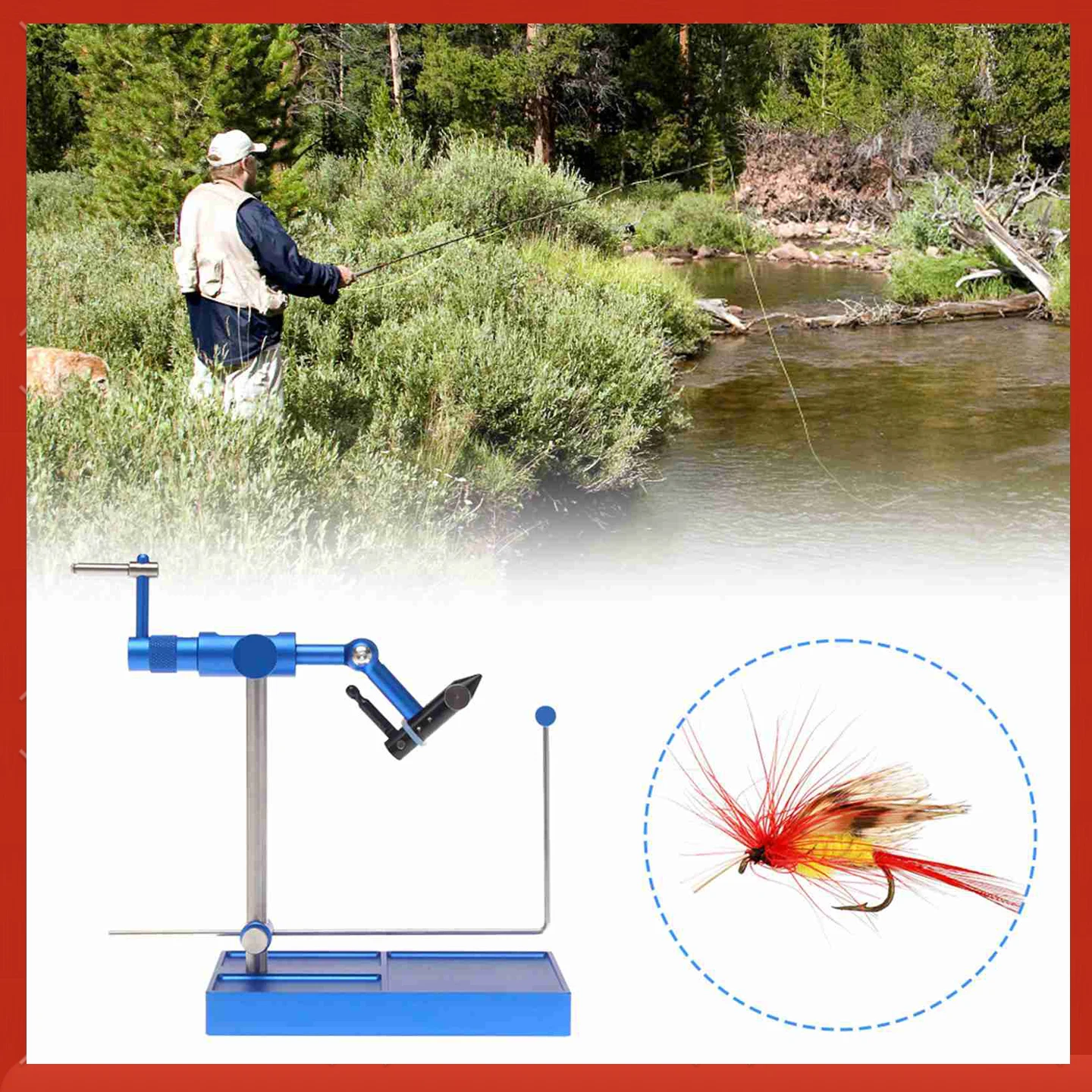 360° Jig Hook  Rotary Fly Tying Vise Artificial Fly Making Tool Bait Making Tools for Fly Making Trout Fishing Lure Making Tools