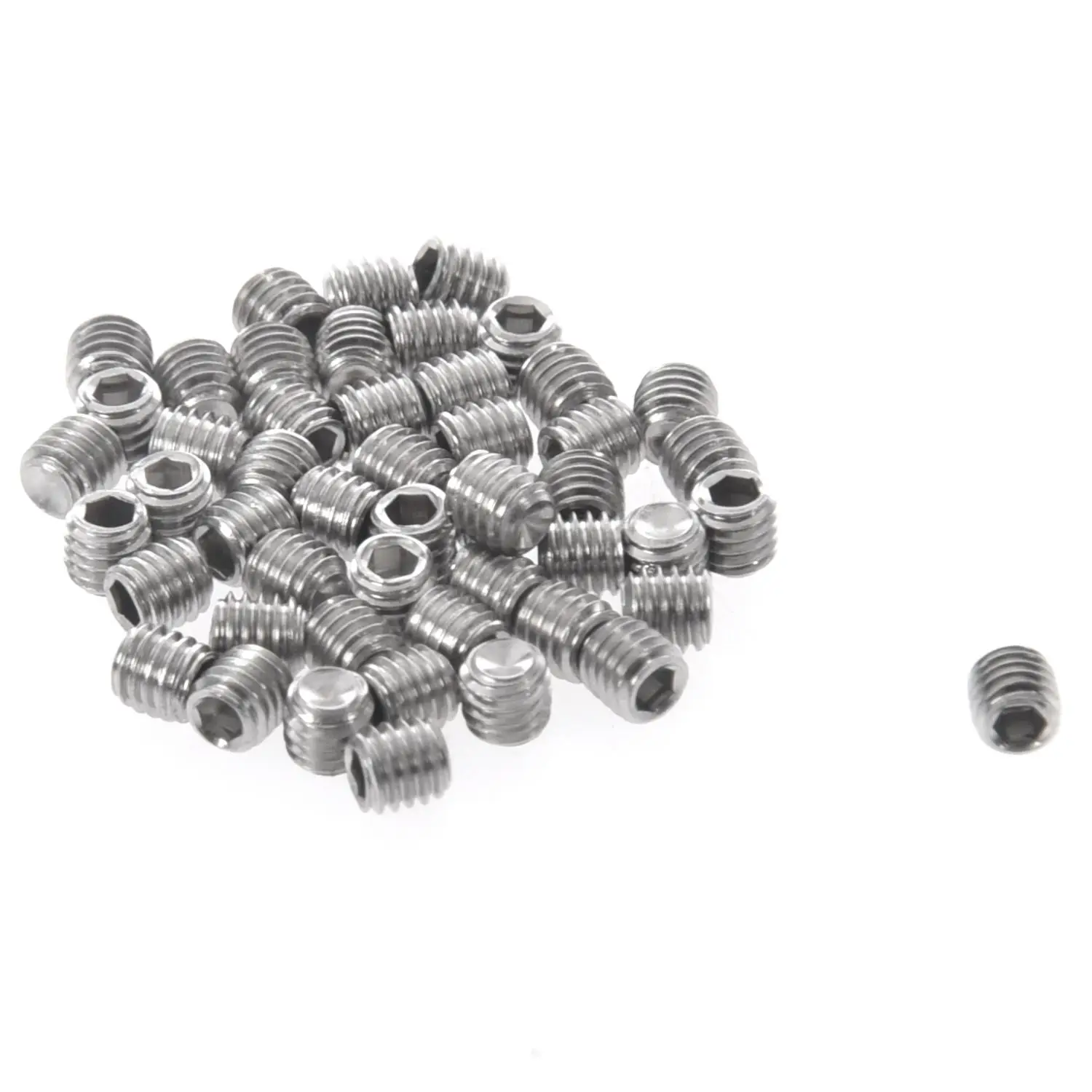 50pcs M3x3mm Stainless Steel Hex Socket Set Cap Point Grub Screws SilverT98C