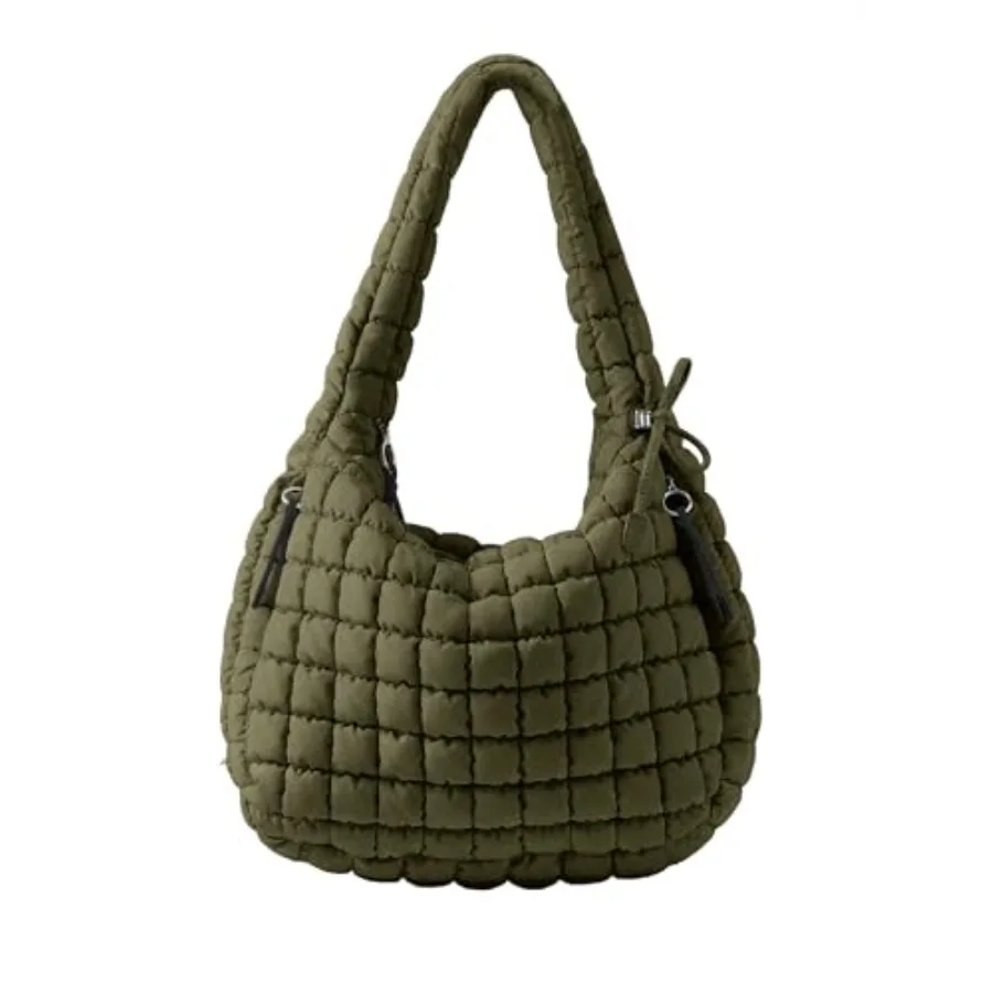 

Puffer Quilted Tote Bag for Women Nylon Crossbody Bags Puffy Purse Hobo Shoulder Bag Trendy