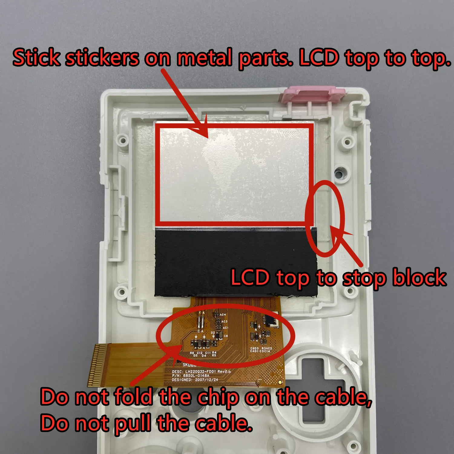 Imagem -02 - Ips Tela Lcd para Gameboy Color Gbc Plug And Play sem Solda e Corte de Casca Alto Brilho 22 Polegadas