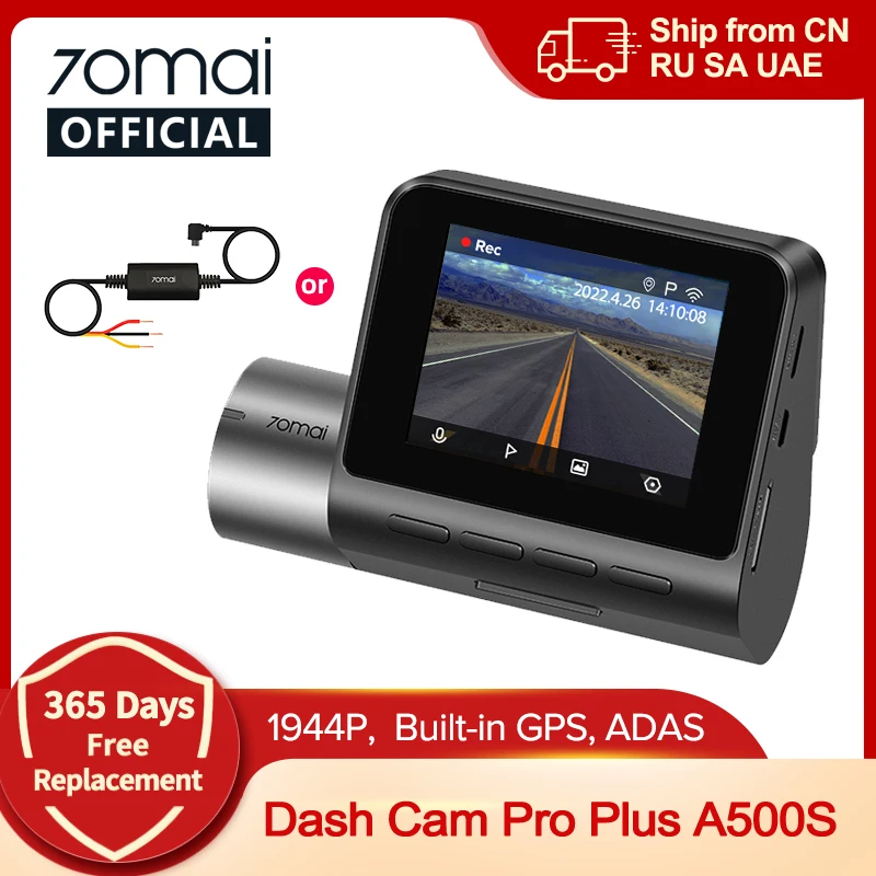 70mai A500S 2-Ch Car DVR 1944P Night Vision GPS Wi-Fi