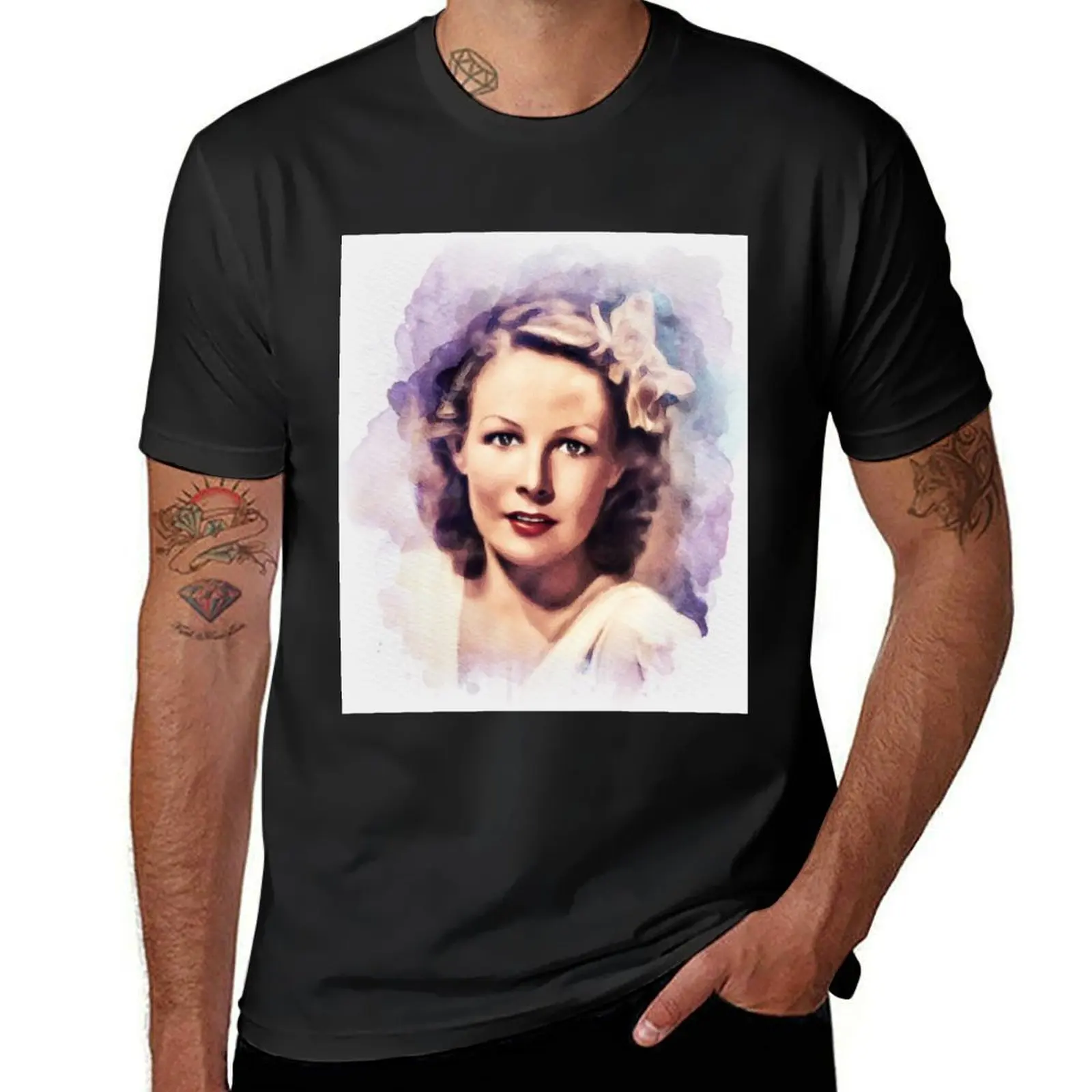 

Wendy Barrie, Vintage Actress T-Shirt oversized Short sleeve tee plus sizes slim fit t shirts for men
