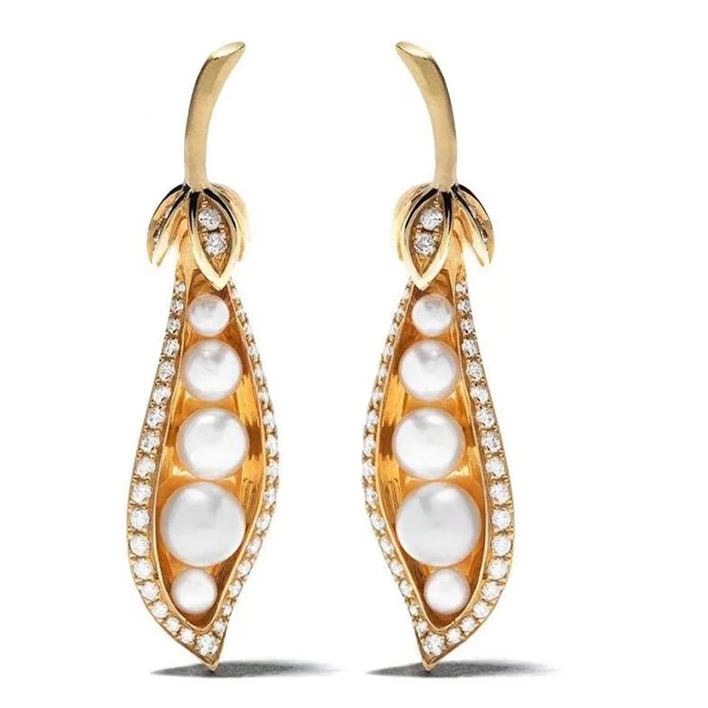 

Missvikki Luxury Long Pearls Drop Earrings Trendy Cubic Zircon Indian Earrings for women Wedding Engagement Party JEWELRY GIFT