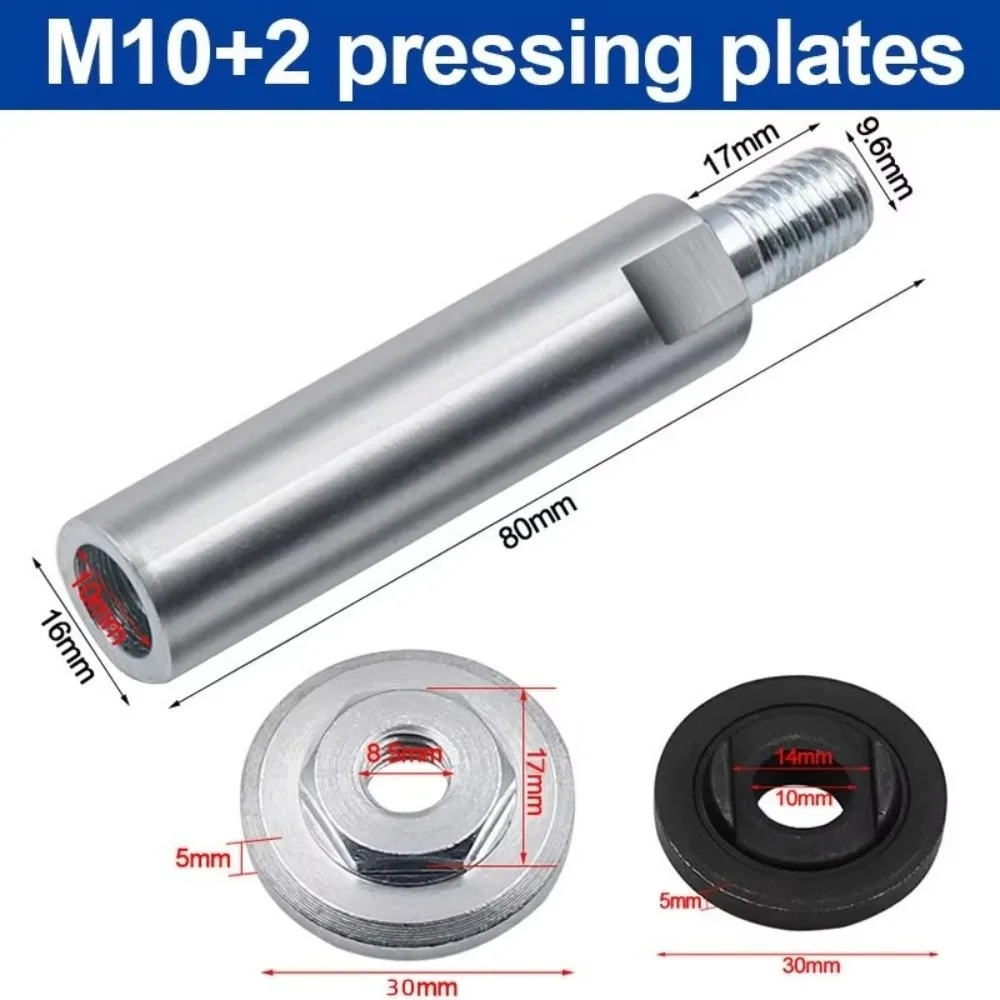 Multi-Function M10 Angle Grinder Extension Rod Flange Nut Kit Polisher Connection Adapter Connector Extension Rod