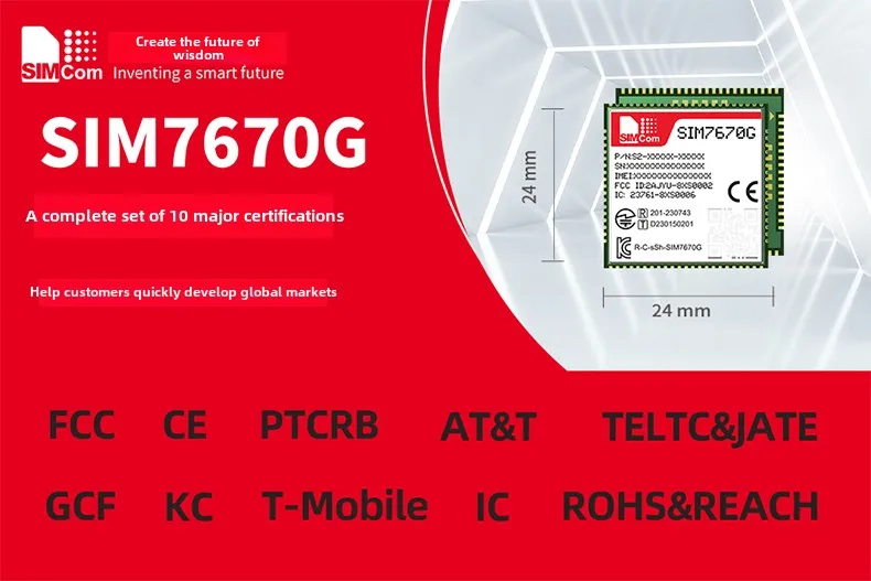 Modulo di comunicazione SIMCOM 4G IoT SIM7670G Posizionamento GPS globale CAT1 Basso consumo energetico