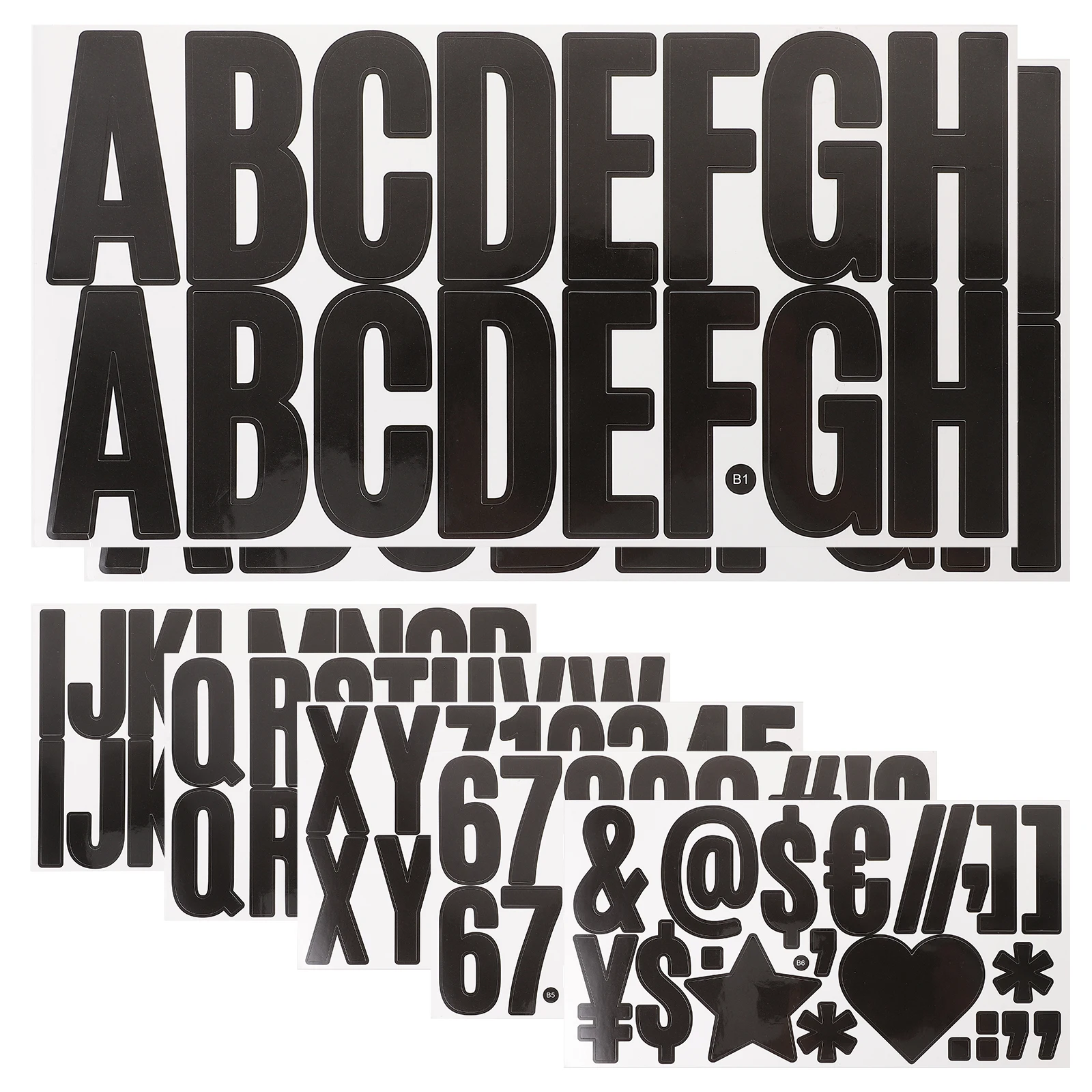 

2 set 2 Sets Multi-Purpose Letter Stickers Alphabet Bulletin Decals Self-Adhesive Removable Mailbox Doorplate Outdoor Diy