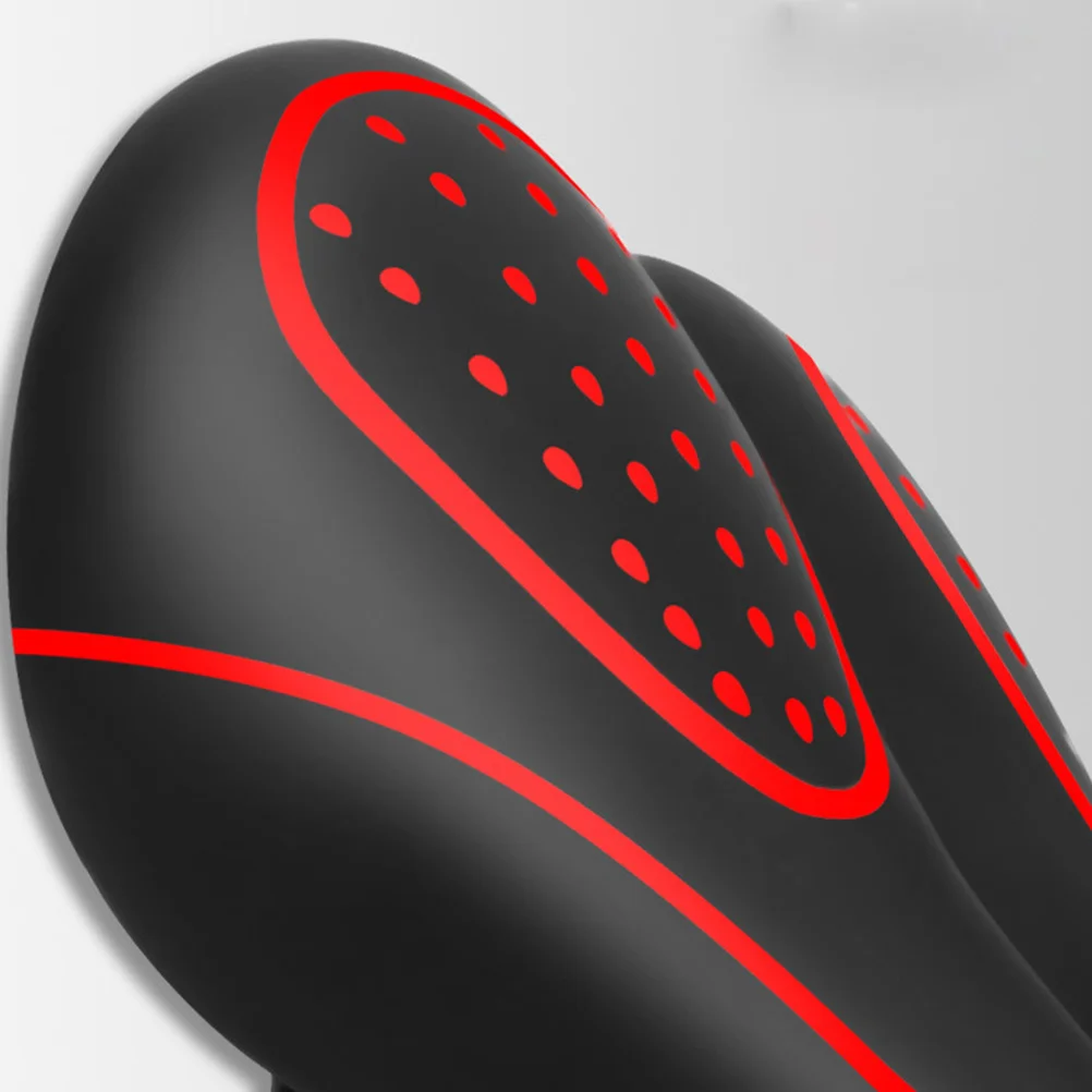 سرج دراجة من السيليكون، تصميم مريح ومسامي، ملحقات ركوب الدراجات الربيعية السميكة باللون الأسود والأحمر