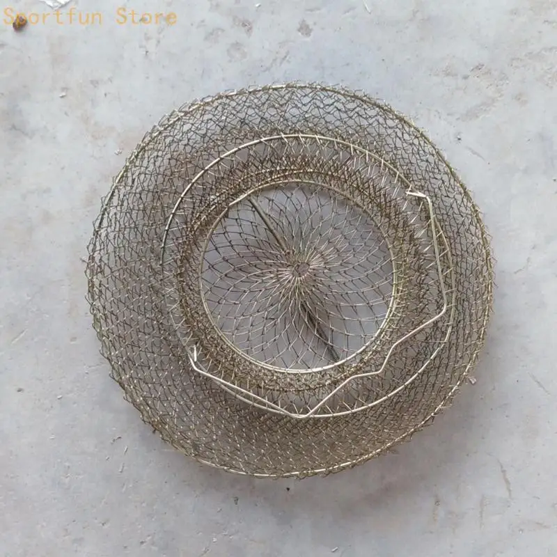 

Steel Wire Fish Baskets Collapsible Fish Crawfish Fshing Net Cage Portable Fishing Basket for Freshwater Saltwater X7JD