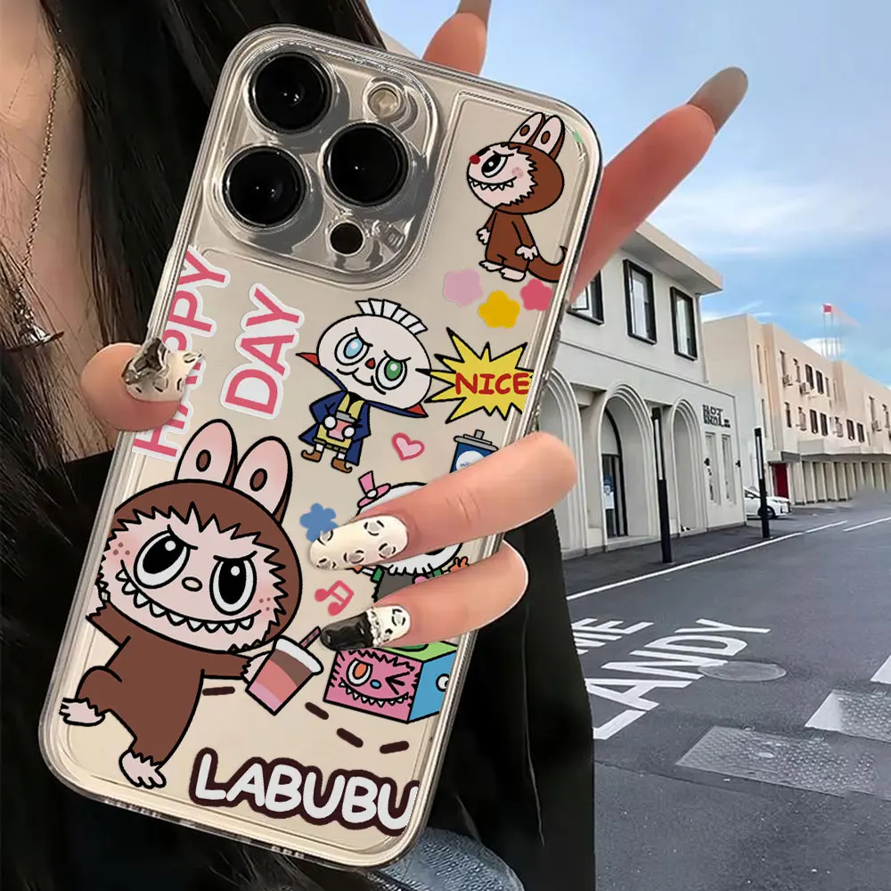 Original Cute Labubu Clear Case For Samsung A73 A72 A71 A55 A52 A51 A50 A34 A35 A33 A32 A31 A30 A24 A23 A22 A13 A12 A05 5G Cover