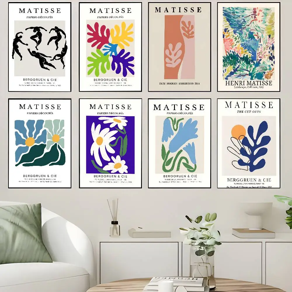 H-Henri M-Matisse Vintage Posters Sticky Whitepaper Prints Posters Artwork Posters Wall Stickers