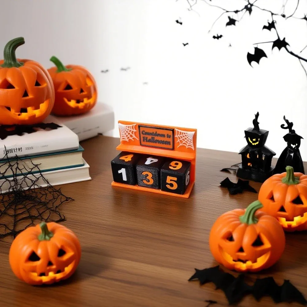 Halloween Countdown Block Realistic Halloween Advent Calendar Ornaments For Dining Table Bedside Cabinet Window Sill