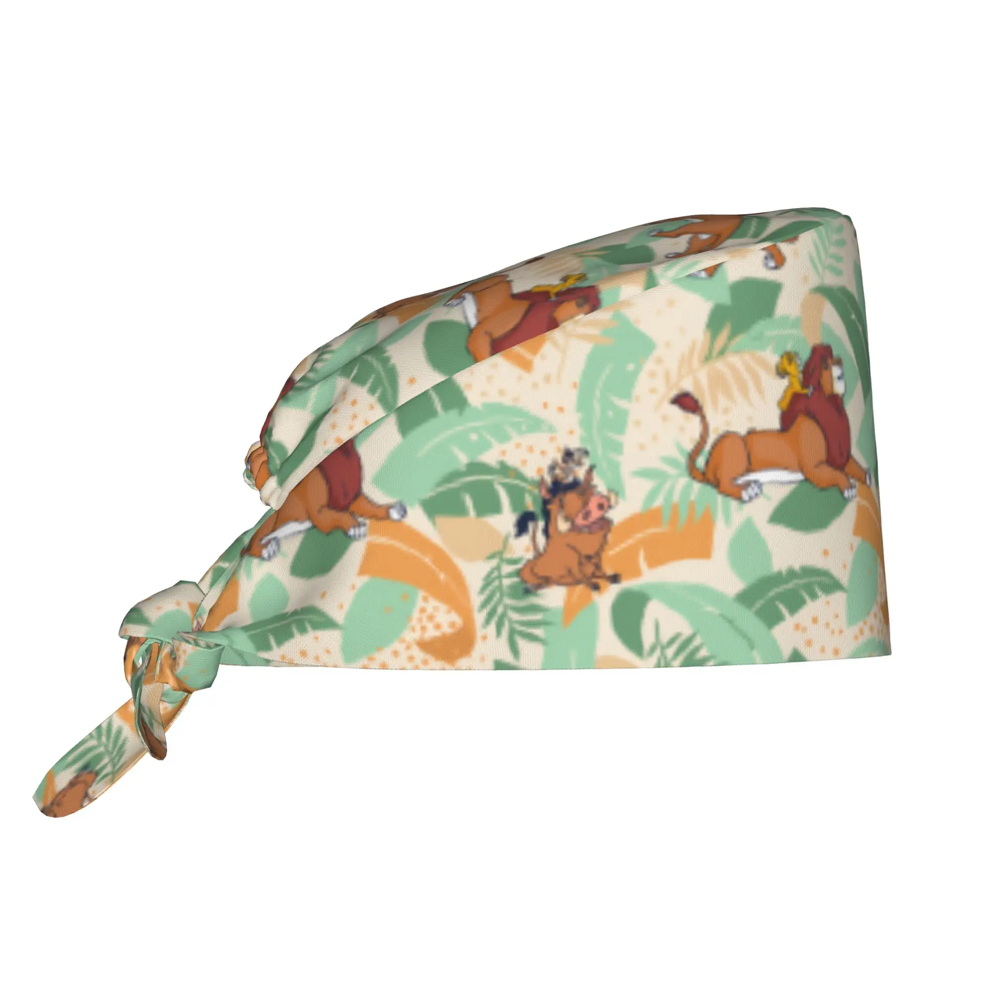 Custom Liones Anime Kinges Medical Staff Scrubs Hat Unisex Pumbaa Simba Manga Doctor Nursing Surgical Cap Scrub Caps