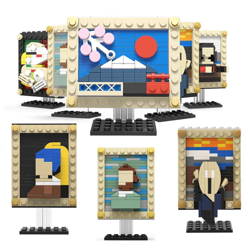 BuildMoc MOC Creative DIY Art Van Gogh Self Portrait Painting Building Blocks Model Brick Sketches Educational Kids Toys Gifts