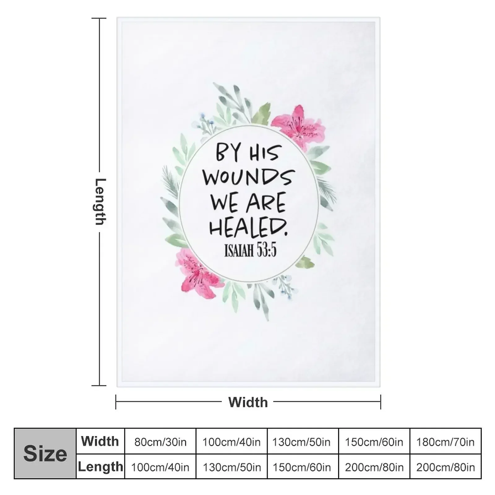 By His Wounds we are healed - Scripture Art Throw Blanket Hairy blankets ands Blankets