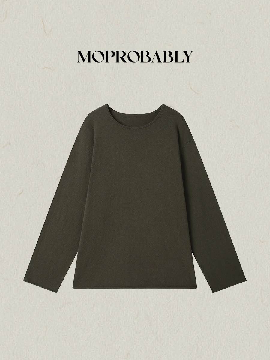 

Свободный повседневный вязаный хлопковый свитер-кардиган для женщин, модный удобный топ для отдыха от бренда Li Ynuo Moprobably