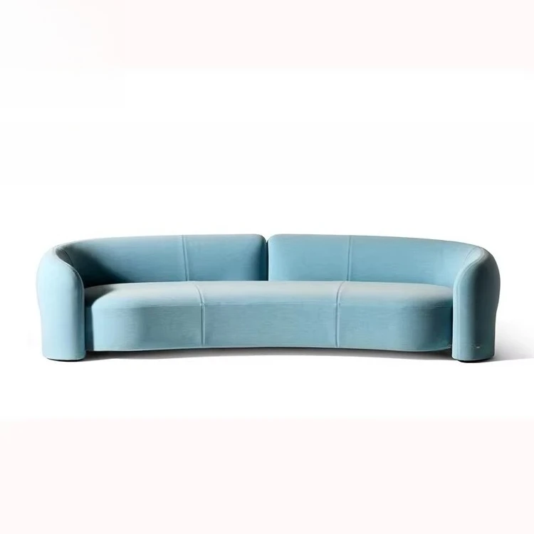 The latest curved sofa semi-circular set modern luxury velvet living room home sofa moon shape