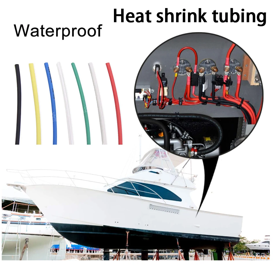 10M 0.3/0.8/1/1.5/2/2.5/4.5/5 mm Dual Wall Heat Shrink Tube Thick Glue 2:1 Shrinkable Tubing Adhesive Lined Wrap Wire