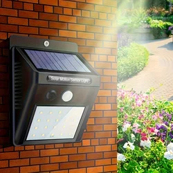 30 LED Solar Sensor Lamp 20Leds Wall Light Outdoor Solar Light Waterproof Solar Powered Sunlight Street Lamp Garden Decor