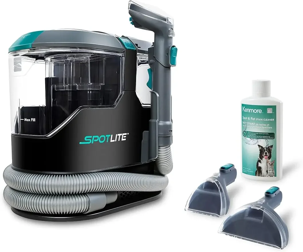 

KW2001 SpotLite Portable Carpet Spot Cleaner & Pet Stain Remover, 17Kpa Powerful Suction w/ Versatile Tools for Upholstery,USA