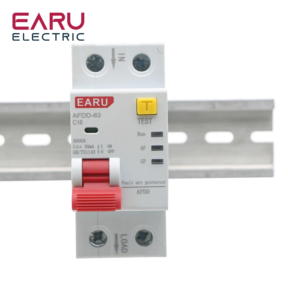 2P AFDD-63 AFCI Arc Fault Protector Device Circuit Breaker Interrupte Overload Earth Leakage Short Circuit Voltage Protection