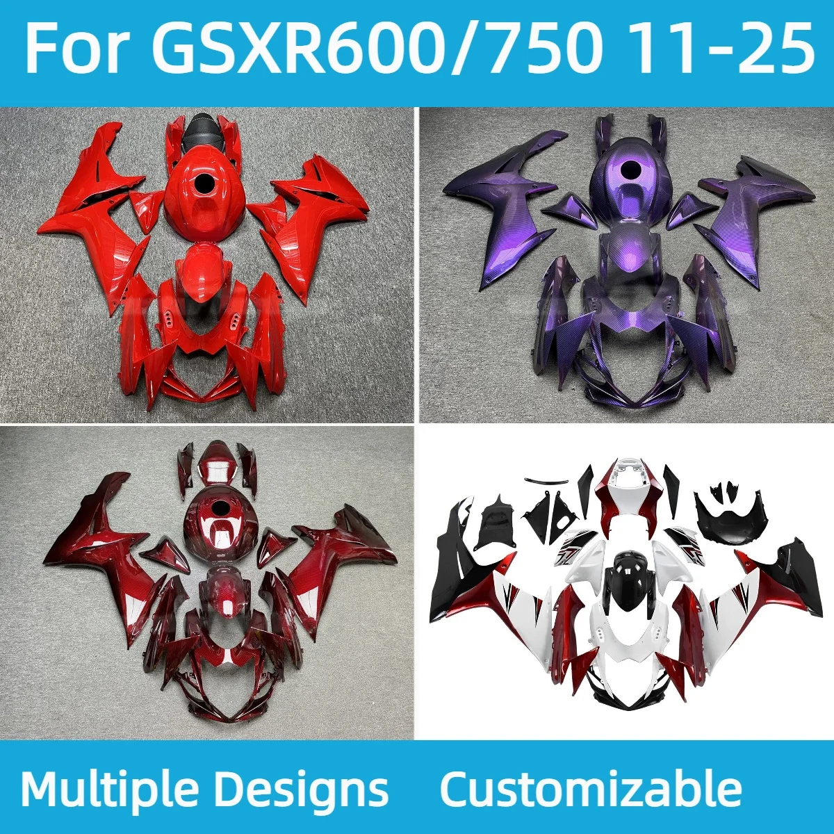 GSXR600 GSXR750 2011-2025 Fit Fairing Kit for GSXR 600 750 11-25 Injection Bodywork New ABS Motorcycle Fairings