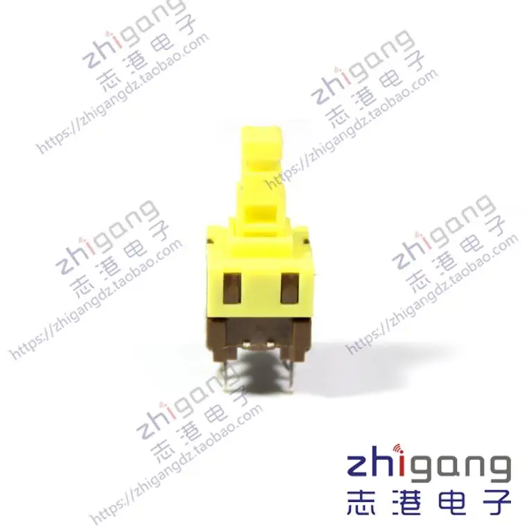 [VK] Key switch 10*10MM no lock without lock  unlock  switch double row 6 foot 6 feet 6 pin yellow handle