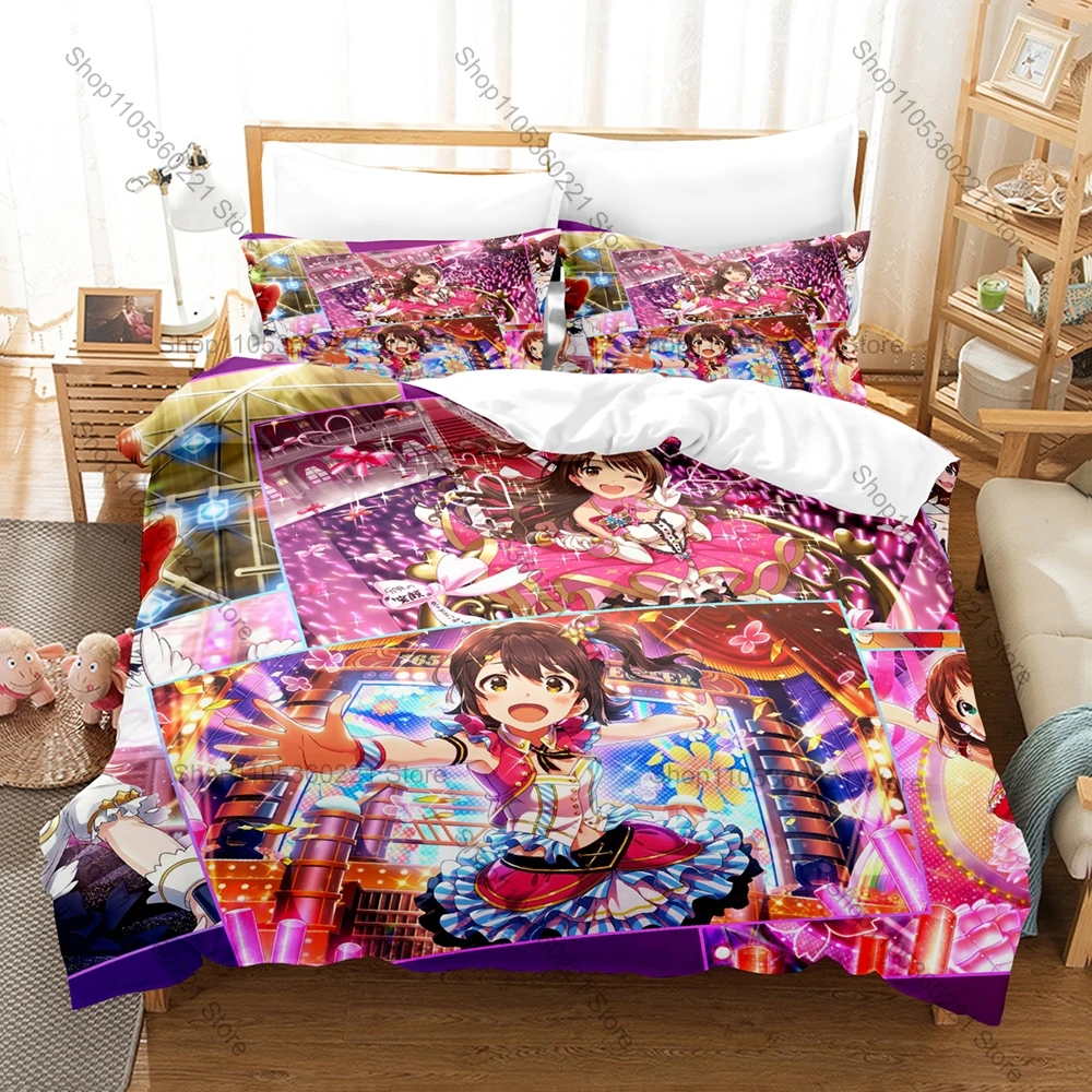 Idol Singer Bedding Set Duvet Cover + 2 Pillowcases Glitter Stage Pop Idol Performance Concert Bedroom Decor