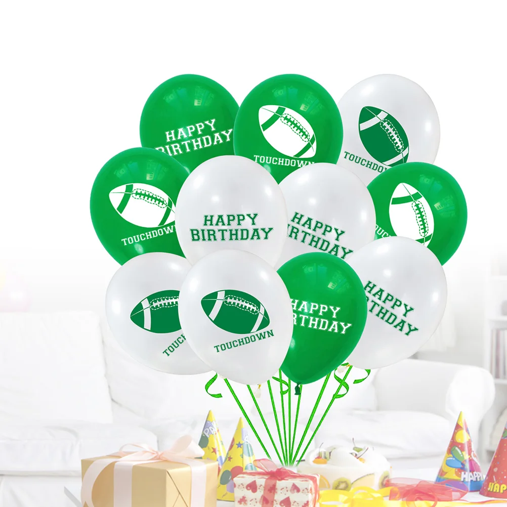 

36pcs 12 Inch Football Sports Theme Latex Set Rugby Party Printing Balloons Birthday Party Supplies Decoration Green White