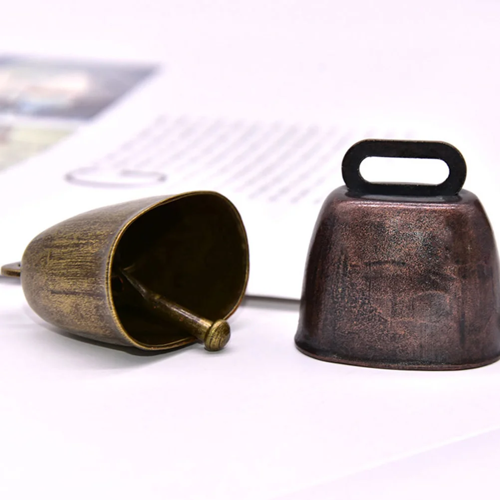 4 Pcs Metal Cow Bell Iron Bells Mini Goat Cowbell and Dividers Flag Ring Highlighters Fashion Baby